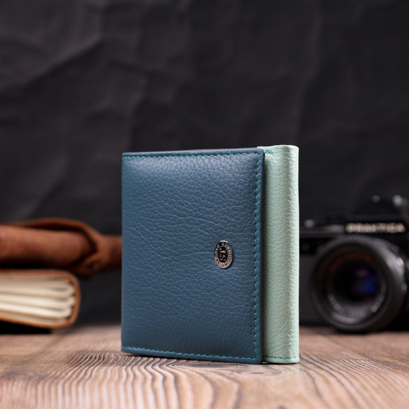 Женский кошелек с оригинальной монетницей из натуральной кожи ST Leather Разноцветный