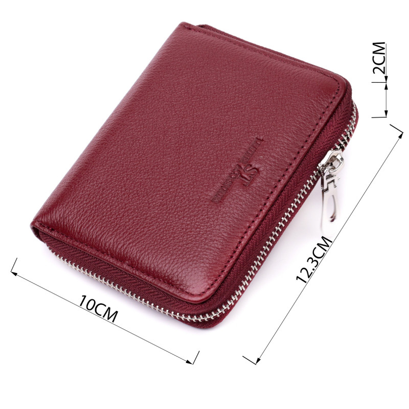 Практичный кошелек для женщин из натуральной кожи ST Leather Бордовый