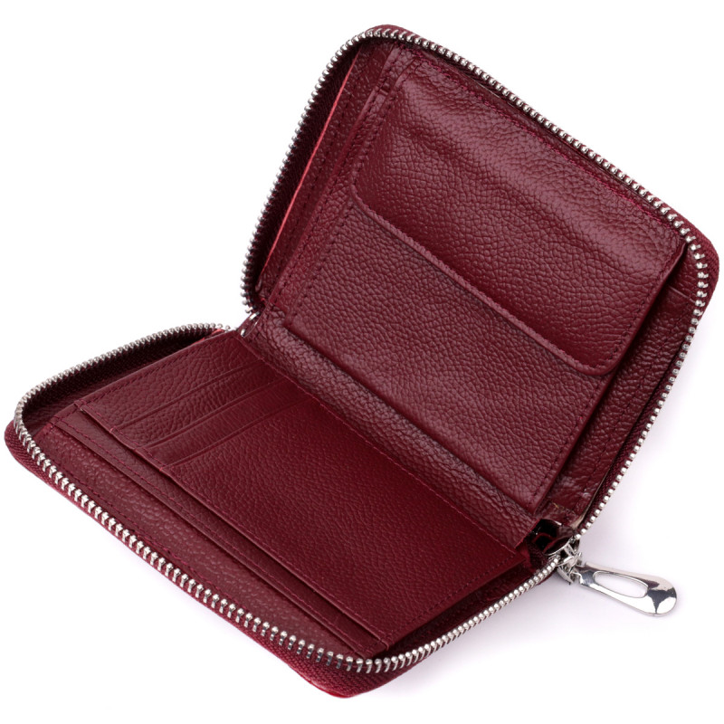 Практичный кошелек для женщин из натуральной кожи ST Leather Бордовый