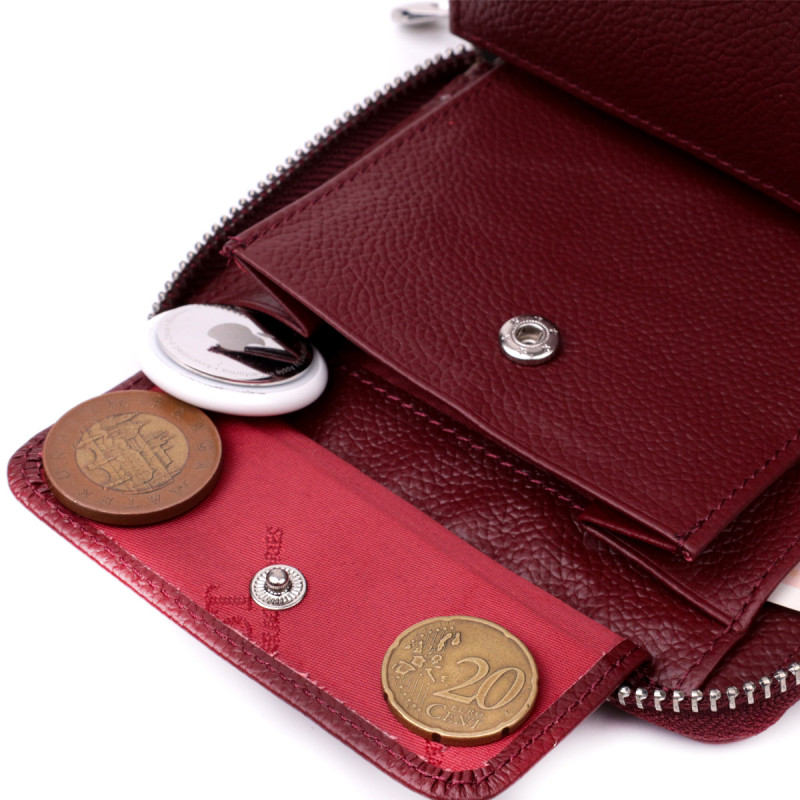 Практичный кошелек для женщин из натуральной кожи ST Leather Бордовый