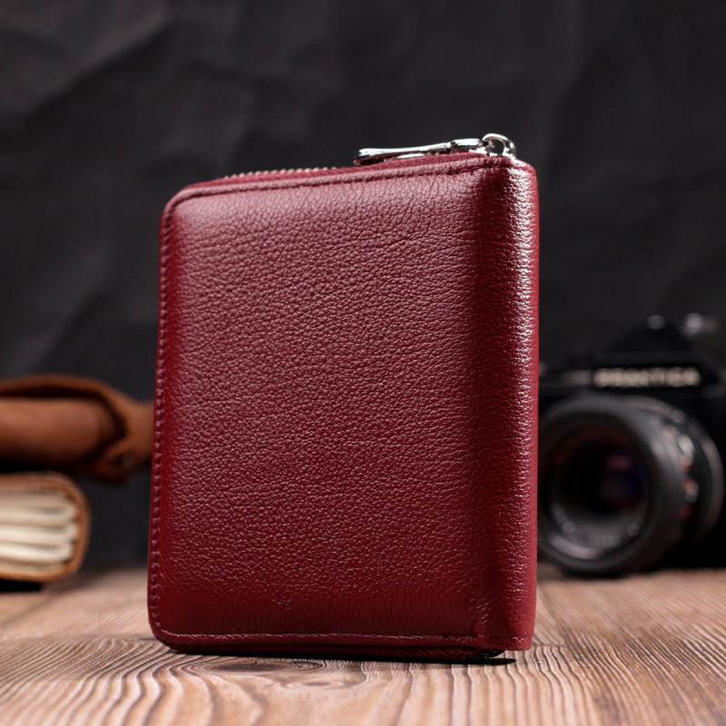 Практичный кошелек для женщин из натуральной кожи ST Leather Бордовый