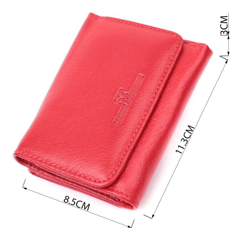 Кожаный яркий кошелек для женщин ST Leather Красный