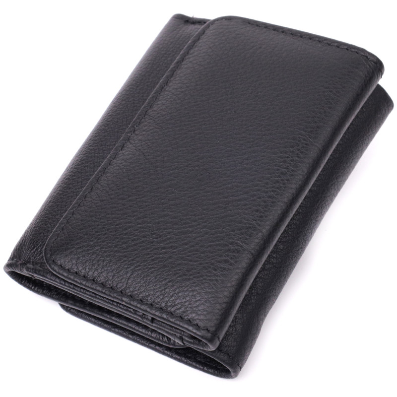 Кожаный лаконичный кошелек для женщин ST Leather Черный