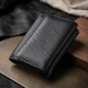 Кожаный лаконичный кошелек для женщин ST Leather Черный