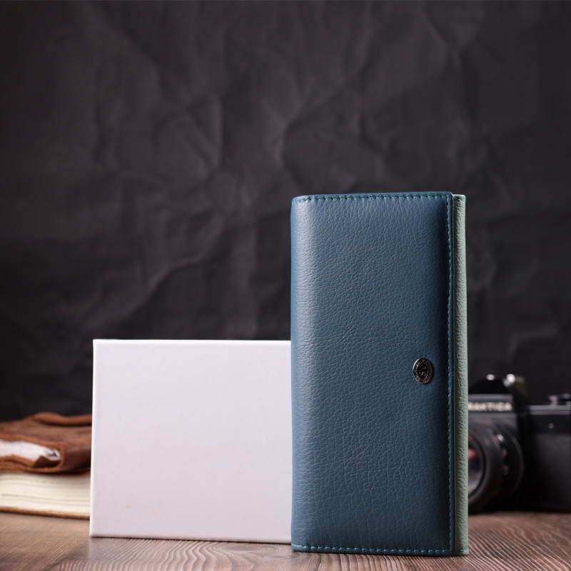 Интересный женский кошелек из натуральной кожи ST Leather Разноцветный