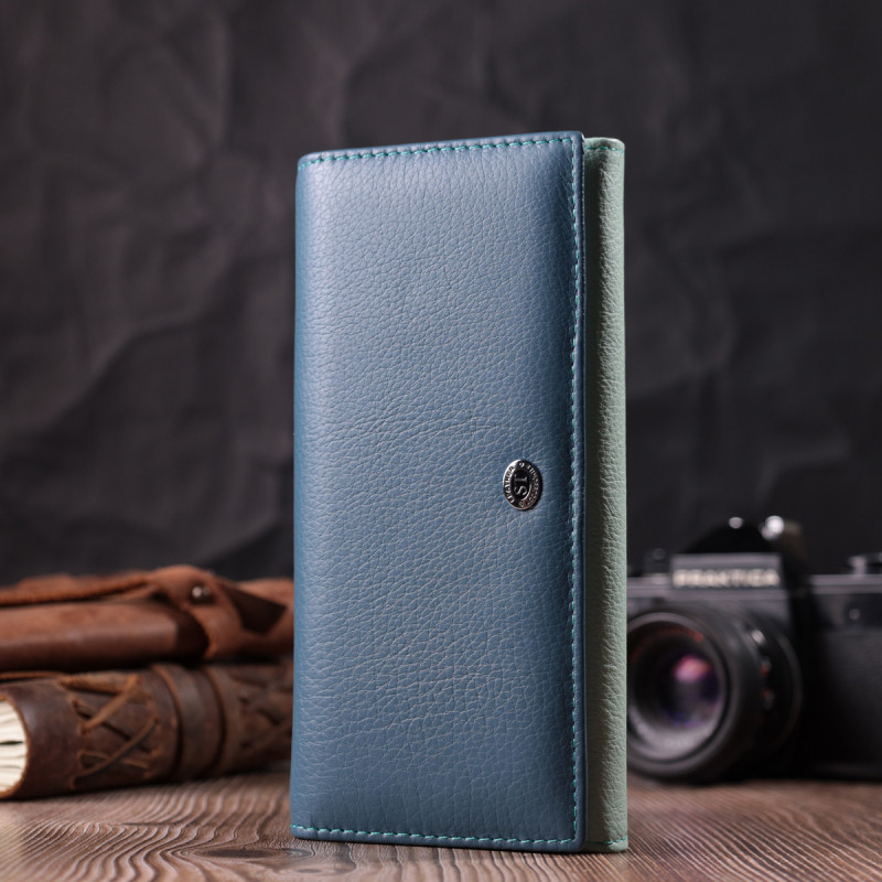 Интересный женский кошелек из натуральной кожи ST Leather Разноцветный