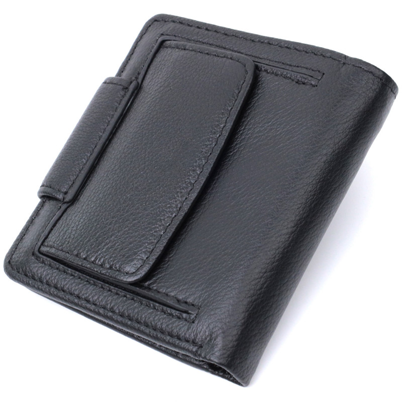 Вертикальный кошелек для женщин из натуральной кожи ST Leather Черный