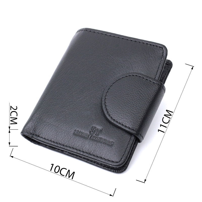 Вертикальный кошелек для женщин из натуральной кожи ST Leather Черный