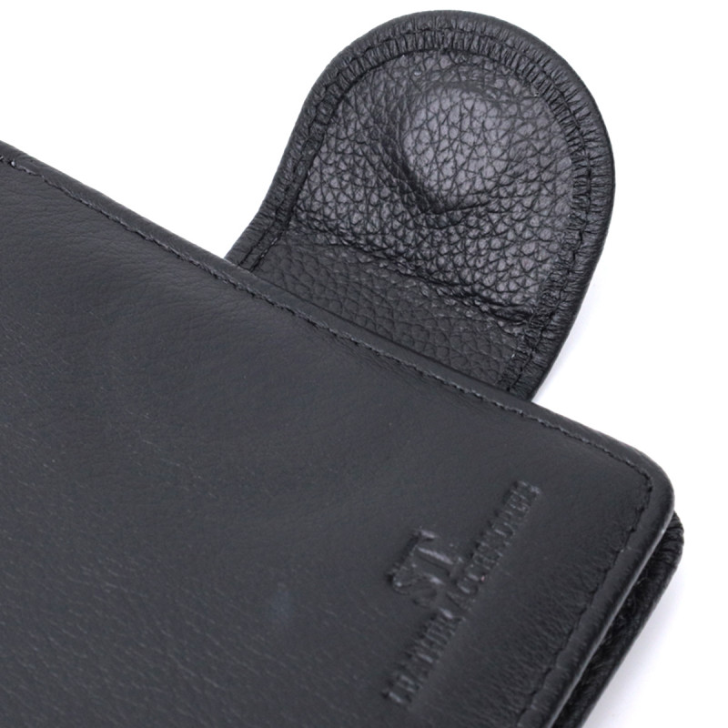 Вертикальный кошелек для женщин из натуральной кожи ST Leather Черный