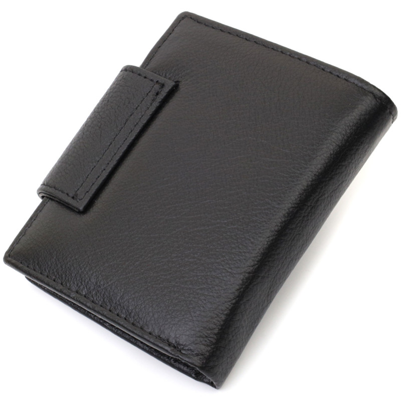 Вертикальный кошелек для женщин из натуральной кожи ST Leather Черный