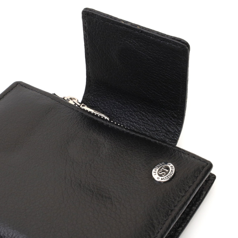 Вертикальный кошелек для женщин из натуральной кожи ST Leather Черный