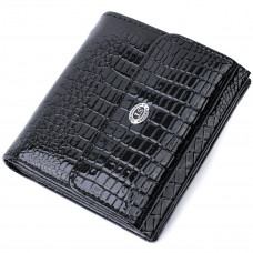 Женский фактурный кошелек из натуральной кожи ST Leather Черный