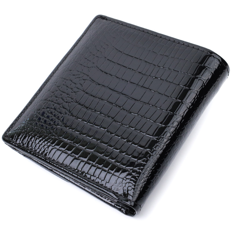Женский фактурный кошелек из натуральной кожи ST Leather Черный