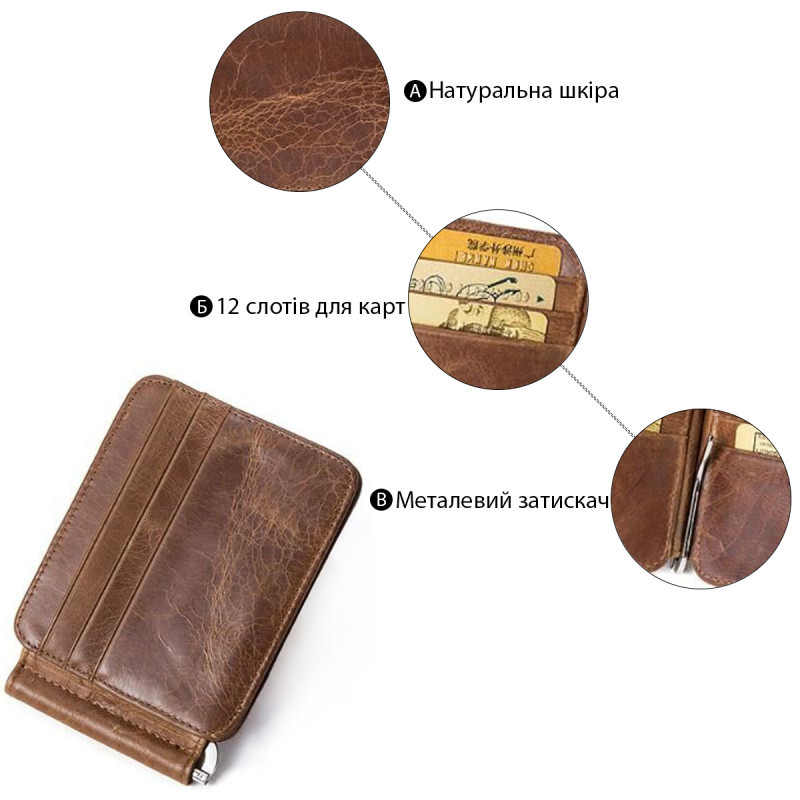 Зажим для купюр Vintage Коричневый