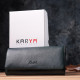 Горизонтальный женский кошелек из натуральной кожи KARYA Зеленый