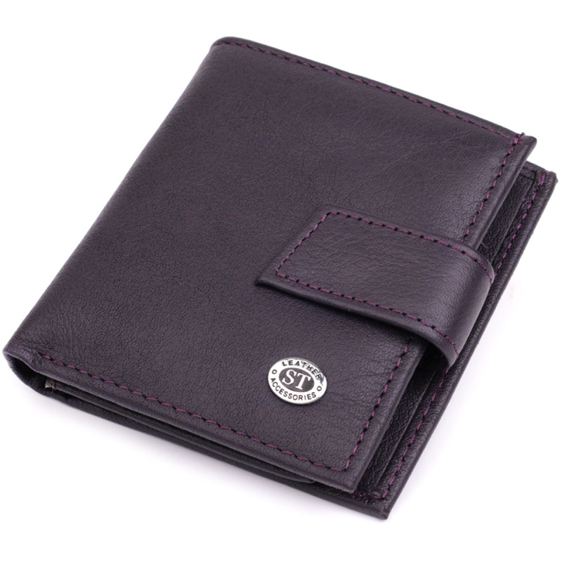 Компактный женский кошелек из натуральной кожи ST Leather Коричневый