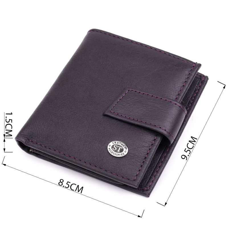 Компактный женский кошелек из натуральной кожи ST Leather Коричневый