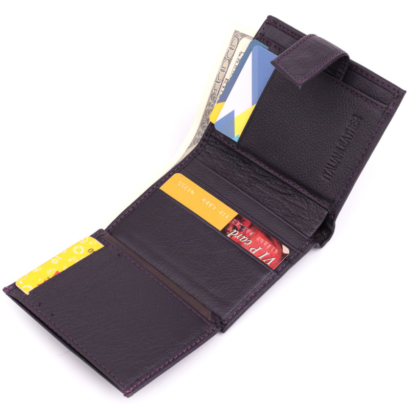Компактный женский кошелек из натуральной кожи ST Leather Коричневый
