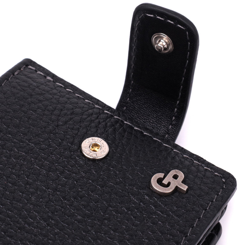 Стильне портмоне з люксової зернистої шкіри флотар GRANDE PELLE Чорний