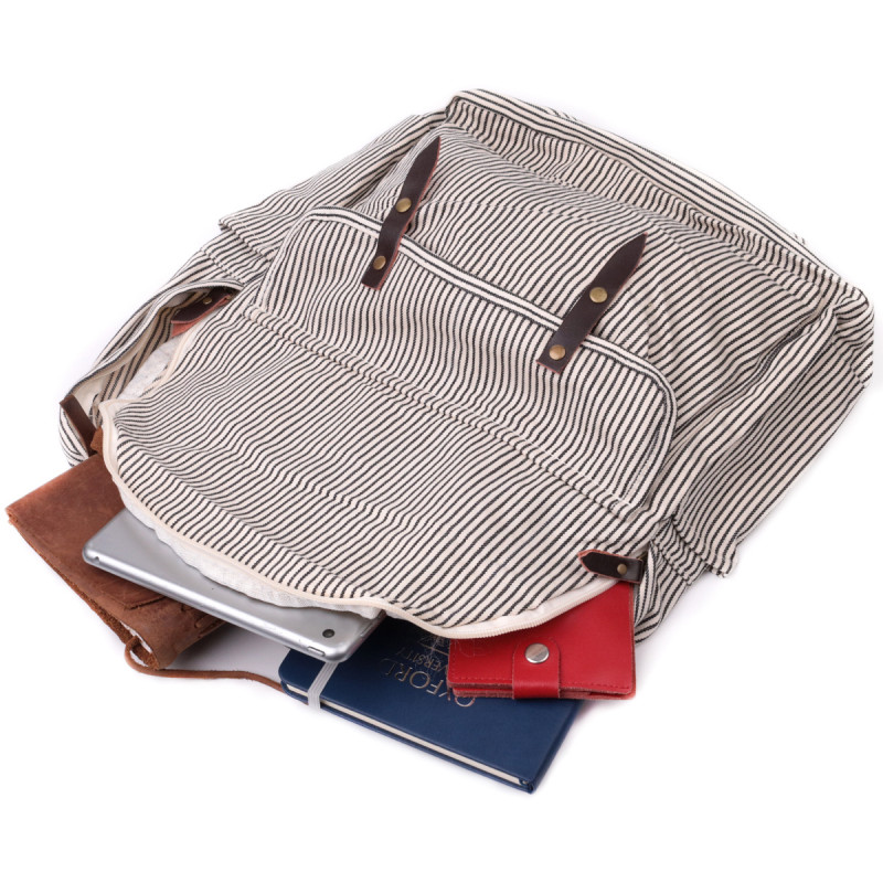 Летний женский рюкзак с качественного текстиля Vintage sale_ Молочный