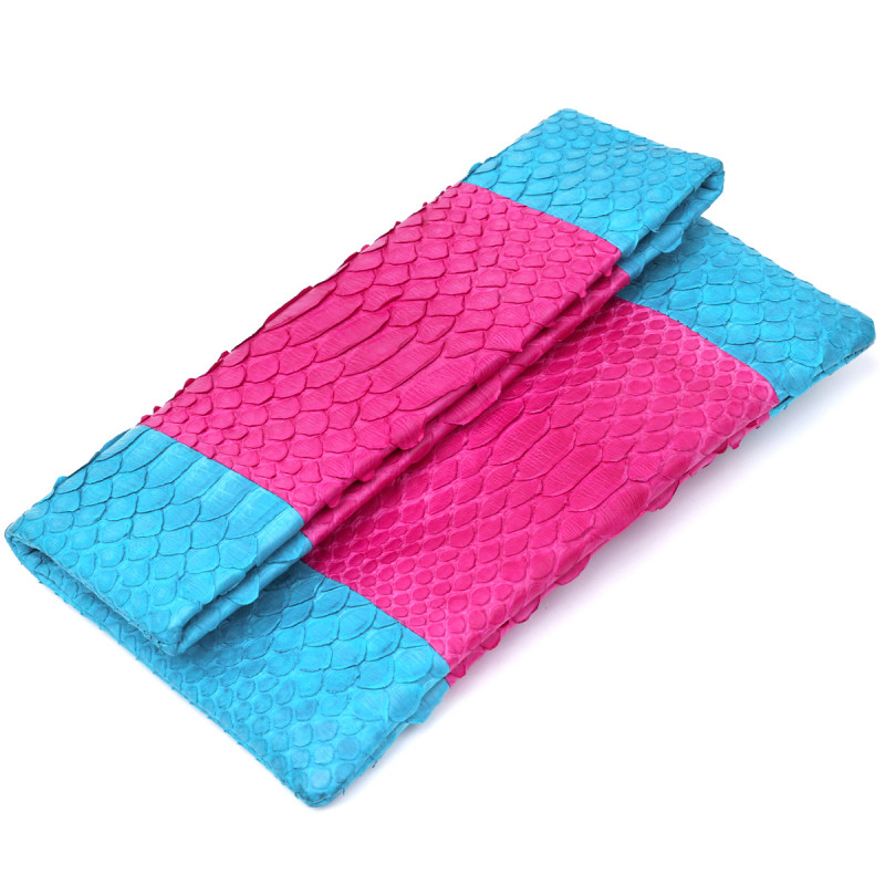Яркий женский клатч Snake Leather sale_ Розовый