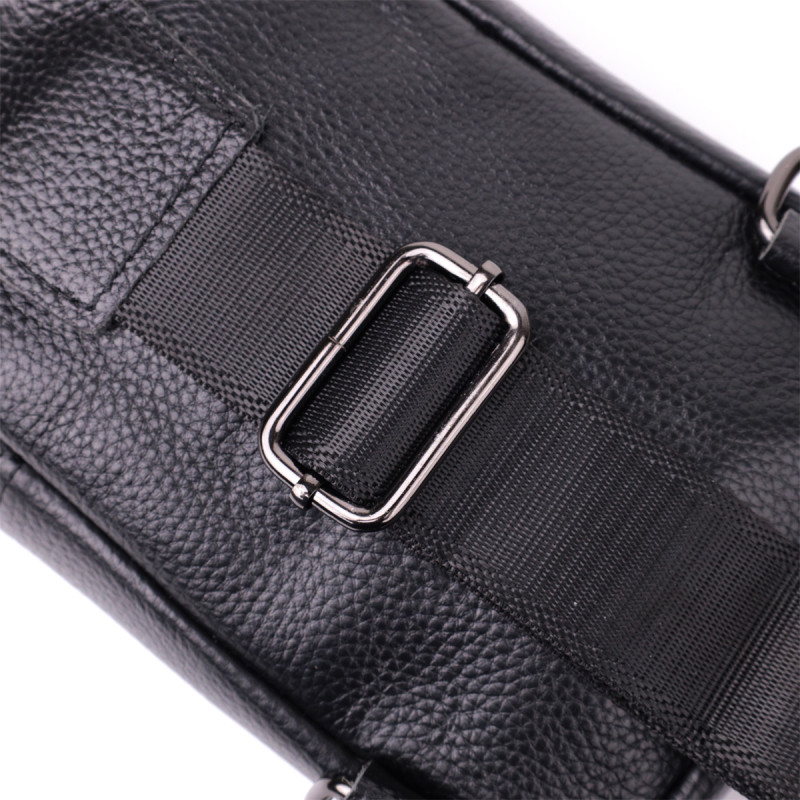 Невелика слінг сумка для чоловіків з натуральної шкіри Vintage sale_ Чорний