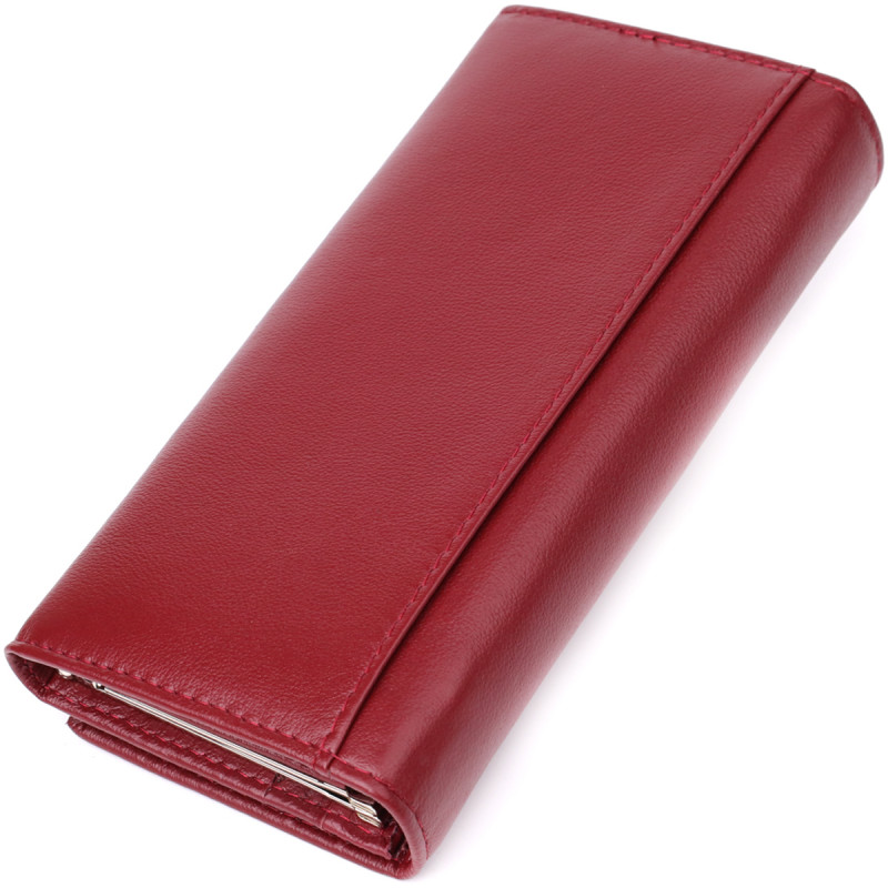 Вместительный женский кошелек из натуральной кожи ST Leather Бордовый