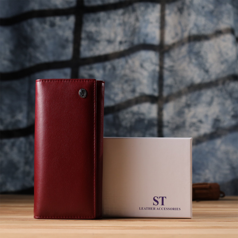 Вместительный женский кошелек из натуральной кожи ST Leather Бордовый