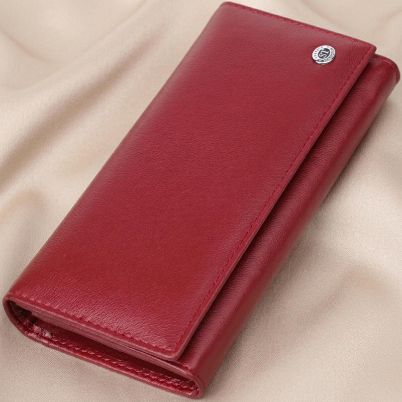 Місткий жіночий гаманець із натуральної шкіри ST Leather Бордовий