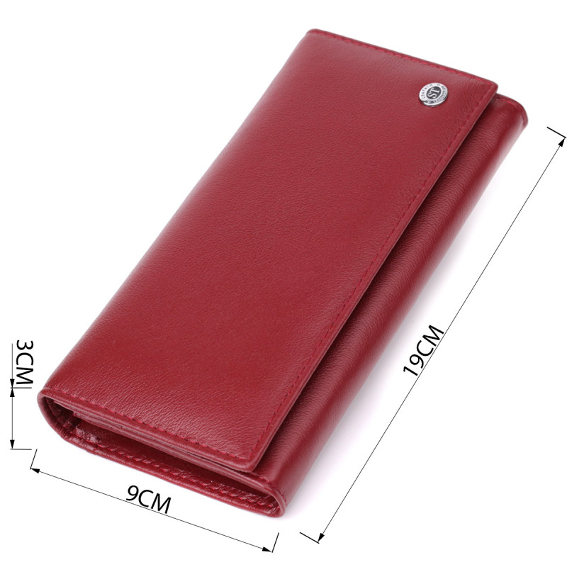 Вместительный женский кошелек из натуральной кожи ST Leather Бордовый