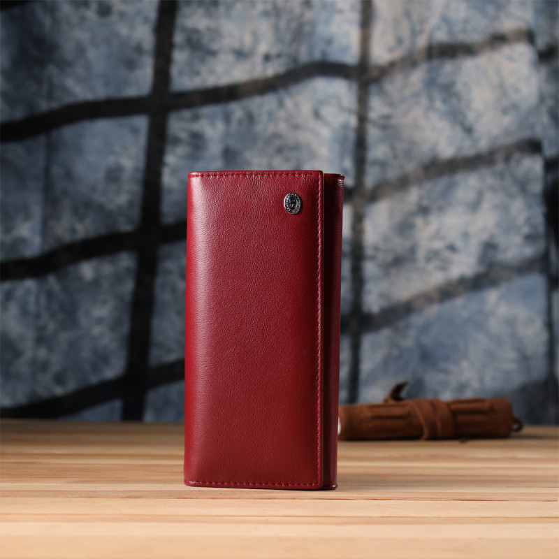 Вместительный женский кошелек из натуральной кожи ST Leather Бордовый