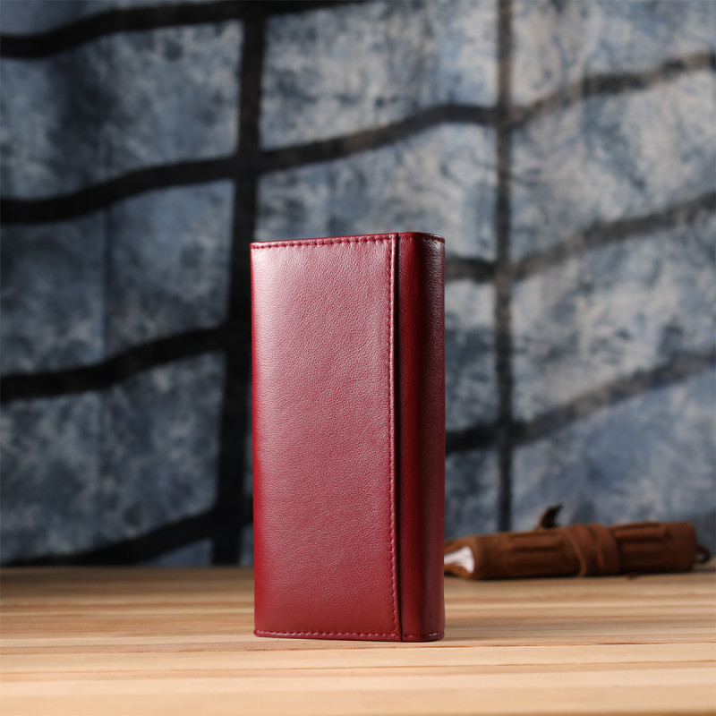Вместительный женский кошелек из натуральной кожи ST Leather Бордовый