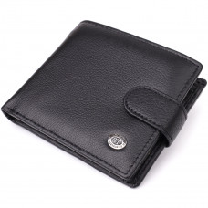 Классический мужской бумажник горизонтального формата из натуральной кожи ST Leather Черный
