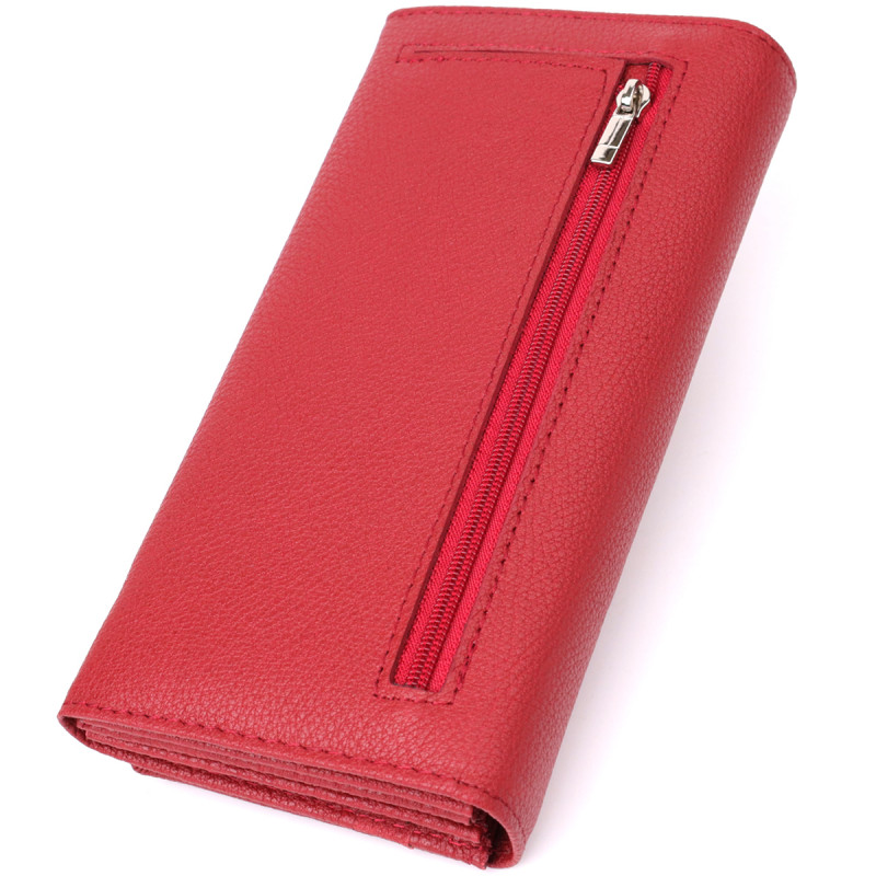 Женский вместительный кошелек из натуральной кожи ST Leather Красный