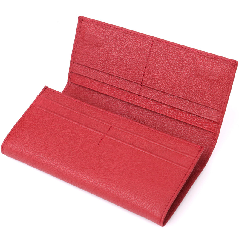 Женский вместительный кошелек из натуральной кожи ST Leather Красный