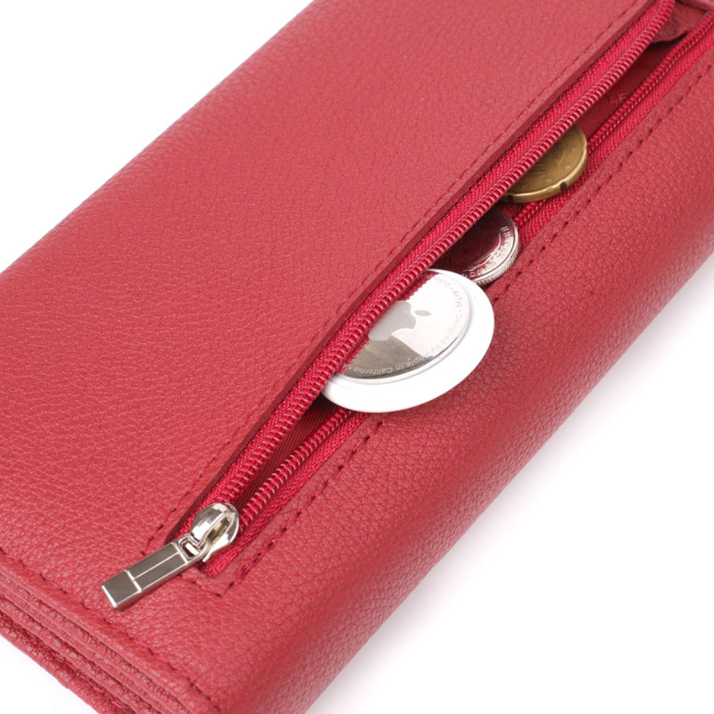 Женский вместительный кошелек из натуральной кожи ST Leather Красный