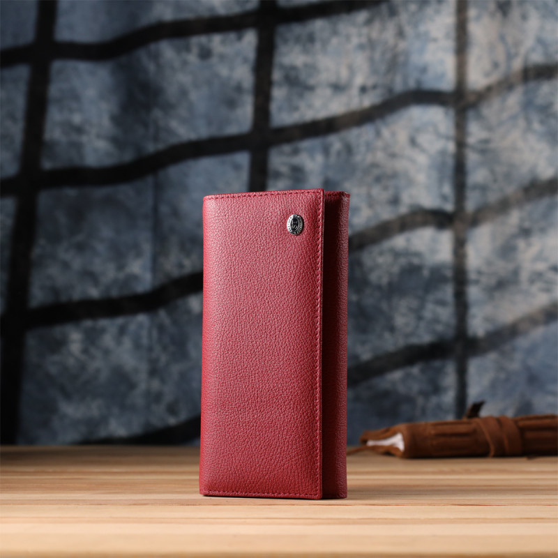 Женский вместительный кошелек из натуральной кожи ST Leather Красный