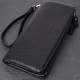 Практичный кожаный кошелек на три отделения ST Leather Черный