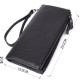 Практичный кожаный кошелек на три отделения ST Leather Черный