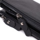 Практичный кожаный кошелек на три отделения ST Leather Черный