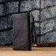 Практичный кожаный кошелек на три отделения ST Leather Черный