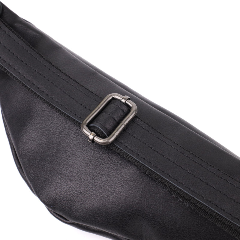 Сумка бананка для мужчин из гладкой натуральной кожи Shvigel Черный