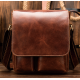 Сумка мужская вертикальная кожаная Vintage Коричневая