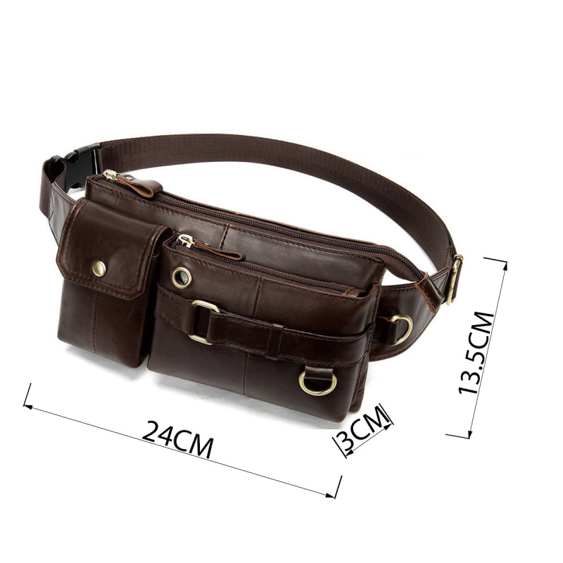 Поясна cумка чоловіча Vintage Коричнева