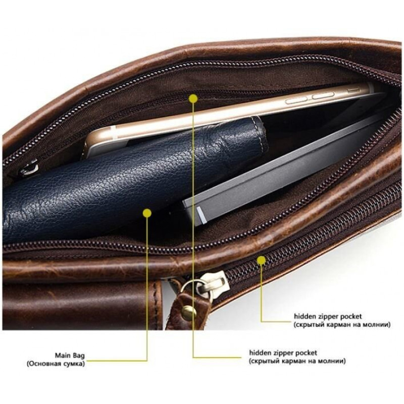 Поясна cумка чоловіча Vintage Коричнева