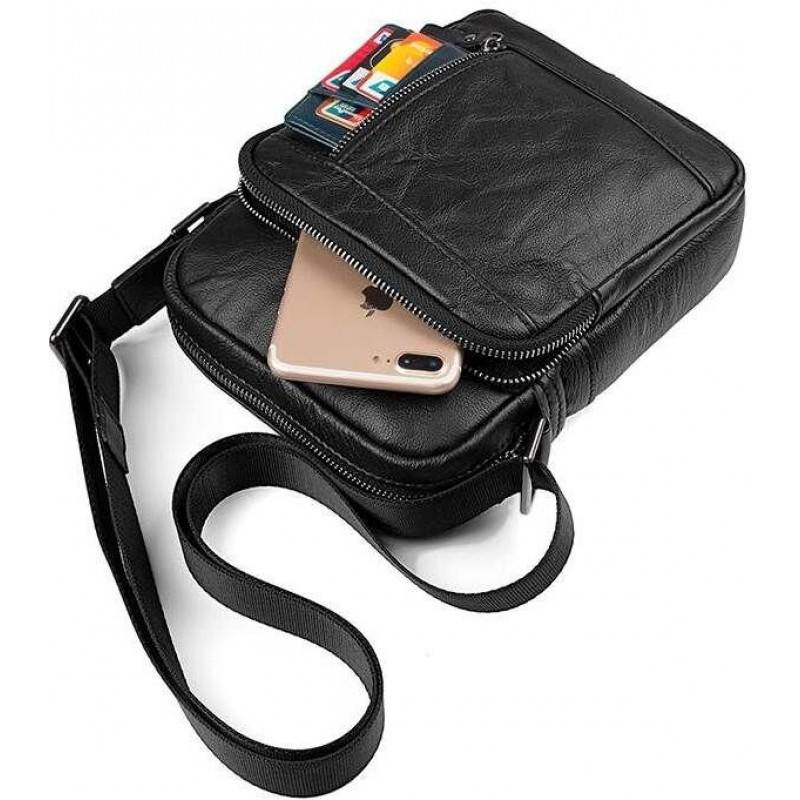 Сумка Vintage из натуральной кожи Черная