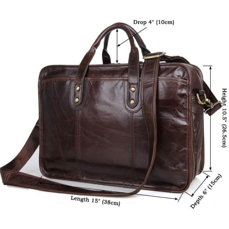 Сумка Vintage из натуральной кожи Коричневая