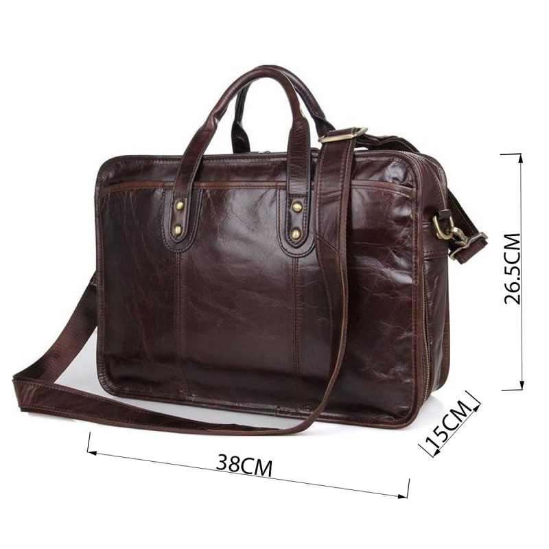 Сумка Vintage из натуральной кожи Коричневая