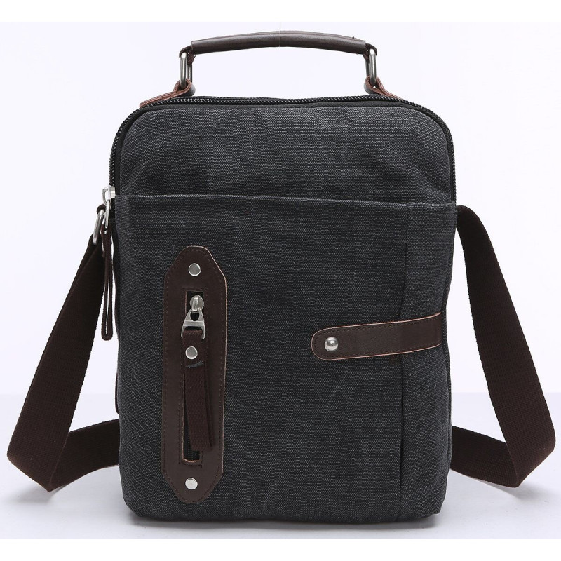 Сумка вертикальна текстильна Vintage Чорна