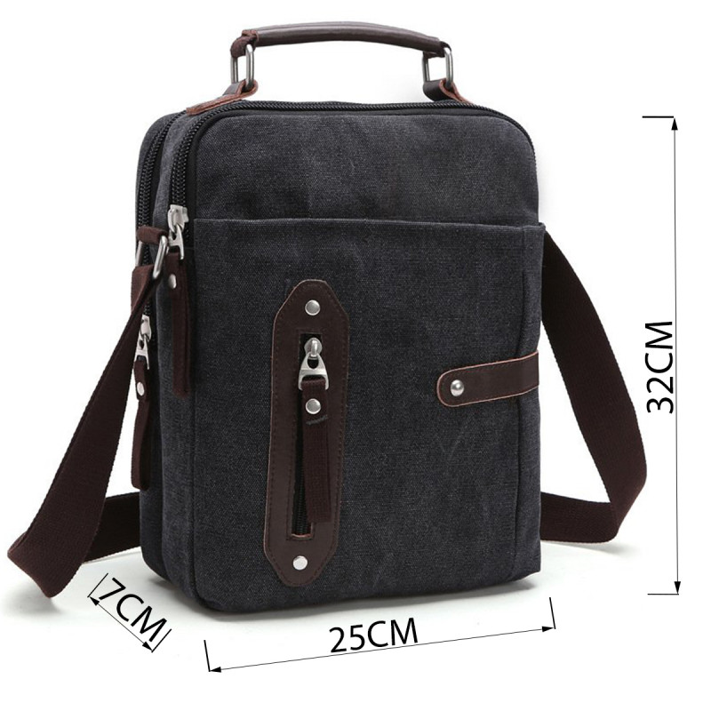 Сумка вертикальна текстильна Vintage Чорна